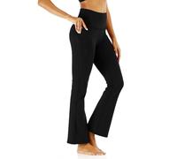 Generico Leggins Zampa Donna Morbidi Leggings Yoga Cotone Larghi Pantalone Flare con Tasche Elegante Neri Pantaloni Lavoro Bianchi Elasticizzati Pantaloni Comodi per Pilates Fitness Danza Casual