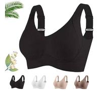 Generico Lekxagabo Bra, Women's Ribbed Adjustable Wireless Bra, Super Firming Wire-Free Push Up Bras, Sculpted Curve (Black,3XL)