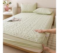 Generico Lenzuolo con Angoli Imbottito E Trapuntato, Impermeabile, con Angoli Extra Profondi, Copriletto Morbido, Coprimaterasso Impermeabile, Antiscivolo, Traspirante,Green2,200x220cm(79x87inch)