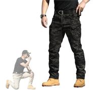 Generico LeSpartan Tactical Pants for Men, Water-Resistant Ripstop Cargo Pants with 10 Pockets, Stretch Waist, Outdoor Hiking Workwear