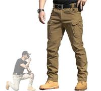 Generico LeSpartan Tactical Pants for Men, Water-Resistant Ripstop Cargo Pants with 10 Pockets, Stretch Waist, Outdoor Hiking Workwear