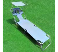 Generico Lettino Prendisole da Campeggio for Esterni con Apertura for Il Viso e Visiera Parasole, Sedia da Giardino Pieghevole e Portatile con Schienale Regolabile for Parchi, Spiagge e Campeggi