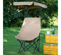 Generico Lettino Prendisole Pieghevole con Tettuccio, Lettini da Spiaggia da Giardino Portatile e Compatta con Tasca Laterale, for Pesca, Spiaggia, Sport, Viaggi