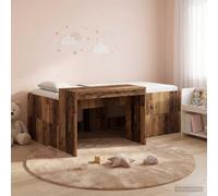 Generico Letto Alto per Bambini con scrivania Legno Antico 90 x 200 cm,Letti e Accessori,Letti e telai per letti-3422657