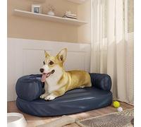 Generico Letto per Cani con Gommapiuma Blu Scuro 60x42 cm in Similpelle,Blu,1.79kg,171313