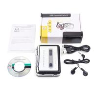 Generico Lettore di cassette portatile convertitore audio da a MP3 digitale multifunzione nastro CD regalo nostalgico con cuffie compatibile laptop e PC alimentazione flessibile