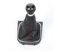 Generico Leva Cambio Dell'auto per La Manopola | Auto Selettore Marce Manopola A 5/6 Velocità+ Cuffia Per Golf Per MK5 Per MK6、per Veicoli Per Jetta MT(5 Speed Red Line)