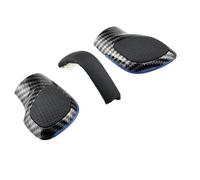 Generico Leva del cambio dell'auto Con pomello del cambio in pelle, copertura laterale, emblema per VW, per Passat, per Jetta(Carbon fibre-Blue 1)