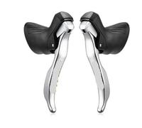 Generico Leve bici da strada 2x8 2x9 2x10 velocità leva freno argento 2X11 deragliatore bicicletta, compatibile for Sora Claris 4700 6800(2 9 Speed Silver)