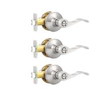 Generico Leve For Porte For La Privacy, Maniglia Interna, Leva In Nichel Satinato For Camera Da Letto, Bagno, Stile Onda