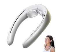 Generico Libiyi Ribili Cooling Ace, Libiyi Portable Wearable Bladeless Quiet Neck Fan, Miglife Cooling Ace, Mini Fan for Outdoor, Office, Sports, Students (Silver)