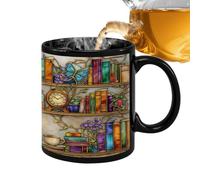 Generico Library Ceramic Mug - Book Mug Ceramic, 350ml Capacity with Ergonomic Handle, Home & Office Cup, Reading Companion Mugs, Animal-Themed Mugs for Chocolate, Tea & Juice Enjoyment