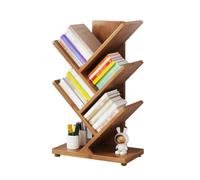 Generico Libreria ad albero, libreria da terra, organizer porta libri | Realizzato in bambù, scaffale salvaspazio for CD/film/libri(3 tiers)