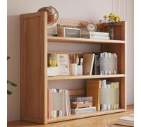 Generico Libreria da scrivania in Legno a 3 Ripiani - Scaffale portaoggetti per scrivania da Ufficio, scrivania per Computer per Studio e Soggiorno, Giallo, 50x20x65 cm - Organizzatore Versatile per