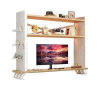 Generico Libreria Da Scrivania Per Computer, Organizer Da Scrivania A 3 Livelli Per Dormitorio Con Supporto Per Monitor, Scaffale Regolabile Per Espositivo(White,100cm/19.7in)