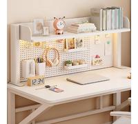 Generico Libreria Da Scrivania Per Computer, Scaffale Da Scrivania A 2 Ripiani Con Pannello Forato, Libreria Da Tavolo Con Morsetto Per Dormitorio(1 Tier,L 108cm/42.52in)
