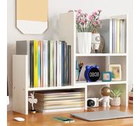 Generico Libreria da Scrivania Piccolo e Regolabile for Dormitorio, Semplice Organizer Scrivania con 5 Ripiani, Espositore da Banco for Casa, Ufficio, Scuola, Appartamento