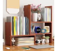 Generico Libreria da Scrivania Piccolo e Regolabile for Dormitorio, Semplice Organizer Scrivania con 5 Ripiani, Espositore da Banco for Casa, Ufficio, Scuola, Appartamento
