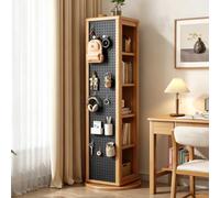 Generico Libreria Girevole 360° con Specchio, Scaffale Stretto Salvaspazio