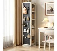 Generico Libreria Girevole 360° con Specchio, Scaffale Stretto Salvaspazio