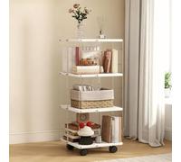 Generico Libreria Girevole con Ruote, Libreria Autoportante a 360°, Espositore e Organizer for Camera da Letto, Soggiorno e Ufficio