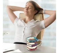 Generico Libri Impilati | Bicchiere Da 200ml Termoresistente Colorato | Da Caffè A Forma Di Libro 3D Con Manico | Per Donne Amanti della Lettura Scrittrici Bibliotecarie Regalo Natale