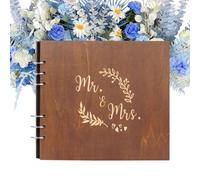 Genérico Libro degli Ospiti per Il Matrimonio | Rilegatura Copertina in Legno Registrazione | Registrazione della Firma per Matrimoni - per Anniversari Festa di Addio al Nubilato Eventi