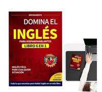 Generico Libro Per Imparare Inglese, 6-in-1 Edizione Spagnola Quaderno Di Inglese, Dizionario Apprendimento Facile Per Scuola Casa Viaggio Donne Uomini Regalo