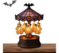 Generico Light Up Ghost Carousel, 7.48x4.33x7.48 Inches, Halloween Spooky Lamp for Floating Sppok Effect, Indoor Table Decor with LED Lighting, for Kitchen Living Room Home Apartment Bedroom Study