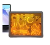 Generico Lightbox, Luce notturna | Lampada da notte con sculture di carta | Scatole d'ombra 3D Luce a LED Sculture di carta Lampade da comodino decorativa per desktop