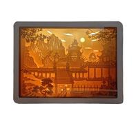 Generico Lightbox, Luce notturna,Scatola per lampada ombra | Scatole d'ombra 3D Luce a LED Sculture di carta Lampade da comodino decorativa per desktop