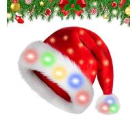 Generico Lighted Christmas Hat - Light Up Santa Hat Adult,Christmas Dress Up Headpiece For Women Men Family Photo Winter Celebration Content Creators Costume Parties Music Festivals Concert