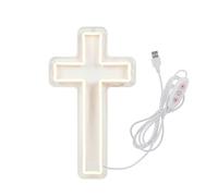 Generico Lighted Cross Decor - 30cm Neon Crucifix Lamp, LED Glow Wall Light, Christian Catholic Accent | Spiritual Lamp for Living Room Bedroom Office Entryway Bar Meditation Wedding Gatherings