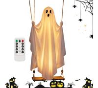 Generico Lighted Giant Halloween Ghost Outdoor Swing Tree Yard Garden Decor