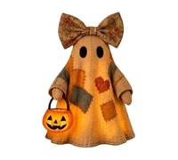 Generico Lighted Vintage Patchworks Ghost Halloween Decoration, Halloween Ghost with Pumpkin - Lighted Decor for Tabletop Living Room