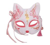 Generico Lightweight Fox Mask For Halloween Costume, Mardi Gras & Cosplay - Breathable Kitsune Mask With Elastic Band - Anime LARP Festival Accessory(A)