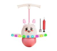 Generico Lightweight Jumping Ball, Light-Up Jumper, 16.93x27.17 Inches Size Compact Adjustable Bunny Ears Stick, Balance Board Toy for Outdoor Indoor Active Play, Kids Adults, Pink