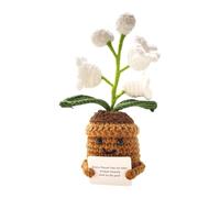 Generico Lily Flower Table Lamp - Aesthetic Crochet Desk Decor, Night Light | Artificial Tabletop Florals Pot, Handmade Crocheted Lamp, Romantic Ambient Lighting For Valentine Home Office Bedroom