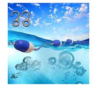 Generico Linea di Sicurezza Galleggiante preassemblata per Piscine con Ganci - Boa divisoria Blu e Bianca per Piscine residenziali/pubbliche, Corda di Sicurezza Galleggiante Resistente per Una Maggio