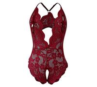 Generico Lingerie Sexy Intima in Pizzo Body Hot Babydoll Abbigliamento da Notte Pigiama Camicia da Notte Trasparente Completino per Donna Négligé Sleepwear Biancheria Intima Donna Sessuale Intimos