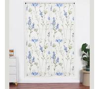 Generico Lino Tende Tendine Finestre a Pannello Trasparente Adatte per Porte Balcone Soggiorno Camera da Letto Cucina (Blu Flower, 60x240cm 2 Pannelli)