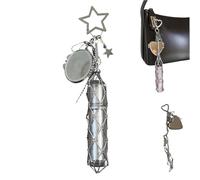 Generico Lipstick Holder Stainless, Lipstick Keychain, Small Bling Crystal Lipsticks Storage Bag Key Chain (Star)