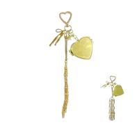 Generico Lipstick Holder Stainless Steel, Chic Lip Gloss Holder With Mirror, Bling Crystal Lipsticks Keychain for Women, 2-in-1 Lipstick Holders for Purse (B1)