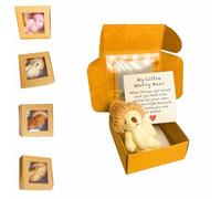 Generico Little Bear In Box,Handmade Mini Plush Bear In Box,Inspirational Worry Bear With Message Card,Thoughtful Desk Accessories,Heartwarming Gift For Birthdays,Holidays,Anniversaries (white)