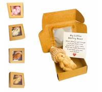 Generico Little Bear In Box,Handmade Mini Plush Bear In Box,Inspirational Worry Bear With Message Card,Thoughtful Desk Accessories,Heartwarming Gift For Birthdays,Holidays,Anniversaries (brown)