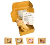 Generico Little Bear in Box,Handmade Mini Plush Bear in Box,My Little Worry Bears,Pocket Bears with Inspirational Card,A Plush Animal for Friends Or Lovers (Brown)
