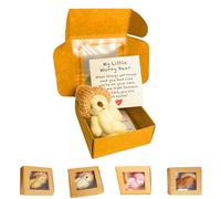 Generico Little Bear in Box,Handmade Mini Plush Bear in Box,My Little Worry Bears,Pocket Bears with Inspirational Card,A Plush Animal for Friends Or Lovers (White)