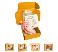 Generico Little Bear in Box,Handmade Mini Plush Bear in Box,My Little Worry Bears,Pocket Bears with Inspirational Card,A Plush Animal for Friends Or Lovers (Pink)