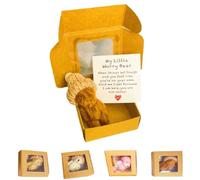 Generico Little Bear in Box,Handmade Mini Plush Bear in Box,My Little Worry Bears,Pocket Bears with Inspirational Card,A Plush Animal for Friends Or Lovers (Coffee)