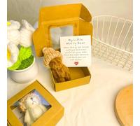 Generico Little Bear in Box, Handmade Mini Plush Bear in Box with Mini Plush Bear with Inspirational Card, Sympathy Gift for Christmas and Valentine's Day & Mother's Day (Coffee)